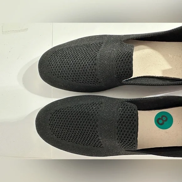 Danskin Black Knit Toe Flats Womens Size 8 Classic Minimalist Preppy Coastal - Picture 3 of 9